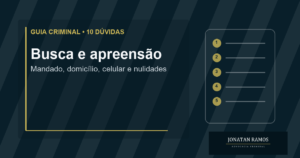 Capa do guia 10 dúvidas sobre busca e apreensão criminal