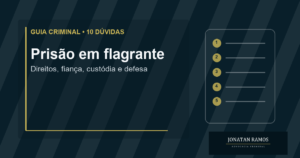 Capa do guia 10 dúvidas sobre prisão em flagrante