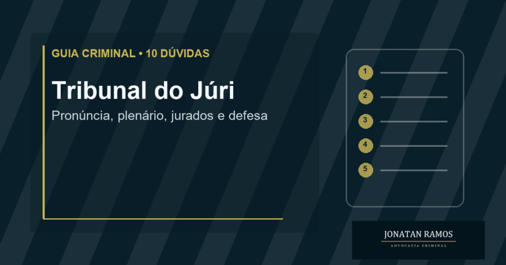 Capa do guia 10 dúvidas sobre Tribunal do Júri