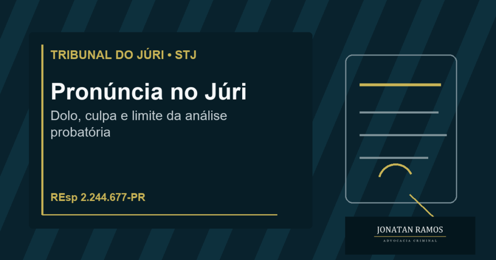 Capa do artigo Na pronúncia, o Tribunal pode afastar dolo ou culpa analisando as provas?