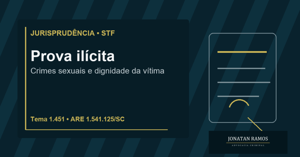 Capa do artigo sobre Tema 1451 do STF, prova ilícita e crimes sexuais.
