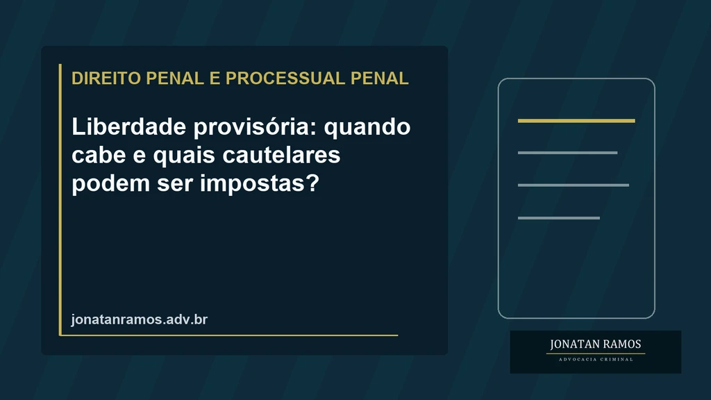 Limites transparentes e caminho aberto representam liberdade provisória com cautelares