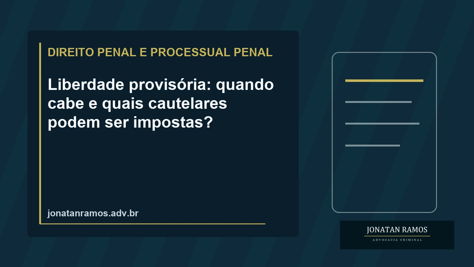 Limites transparentes e caminho aberto representam liberdade provisória com cautelares